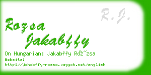 rozsa jakabffy business card